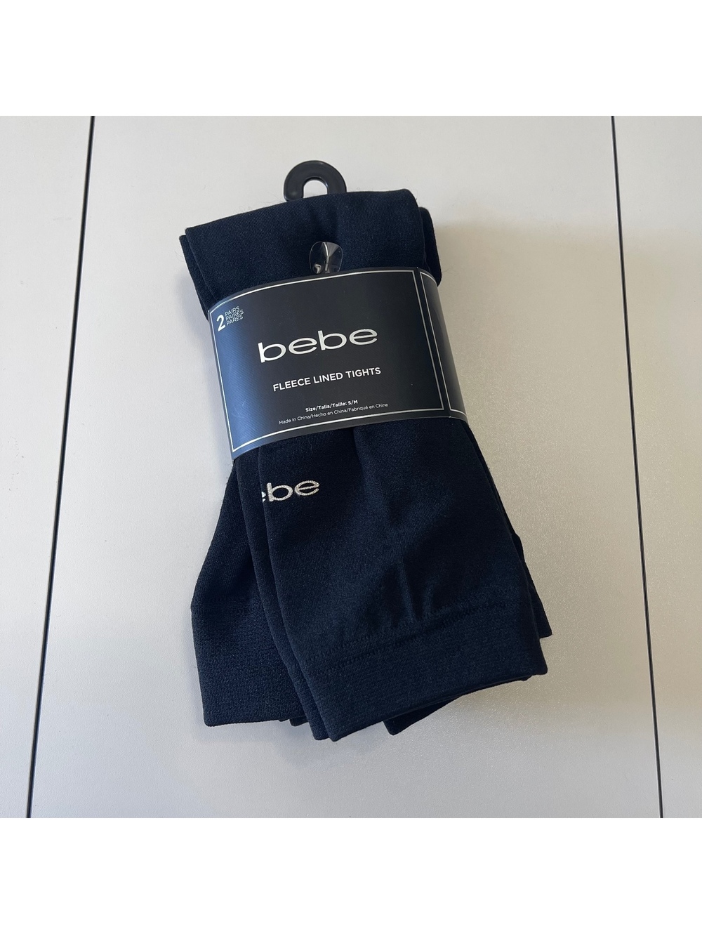 Bebe Women's Size Small/Medium Fleece Lined Black Tights